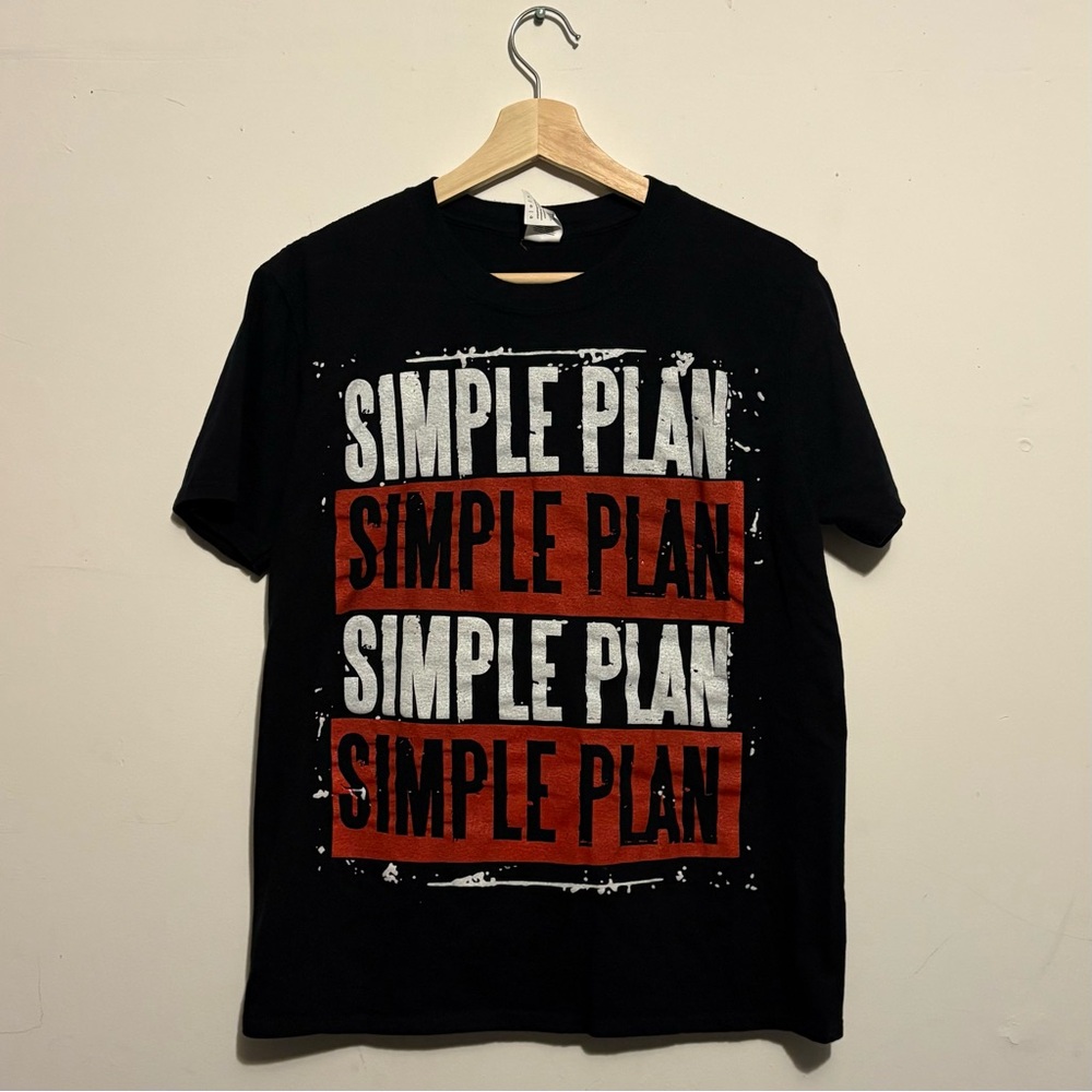 SIMPLE PLAN NORTH AMERICAN TOUR DOUBLE SIDED GRAPHIC SHORT SLEEVE BAND T-SHIRT